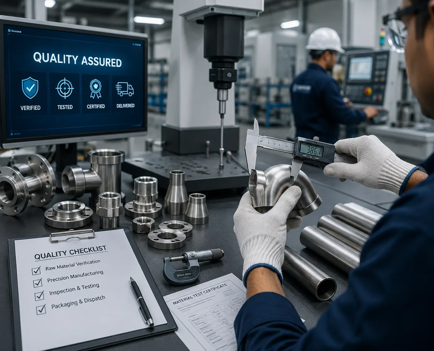Quality inspection at Narmda Forge & Fitting